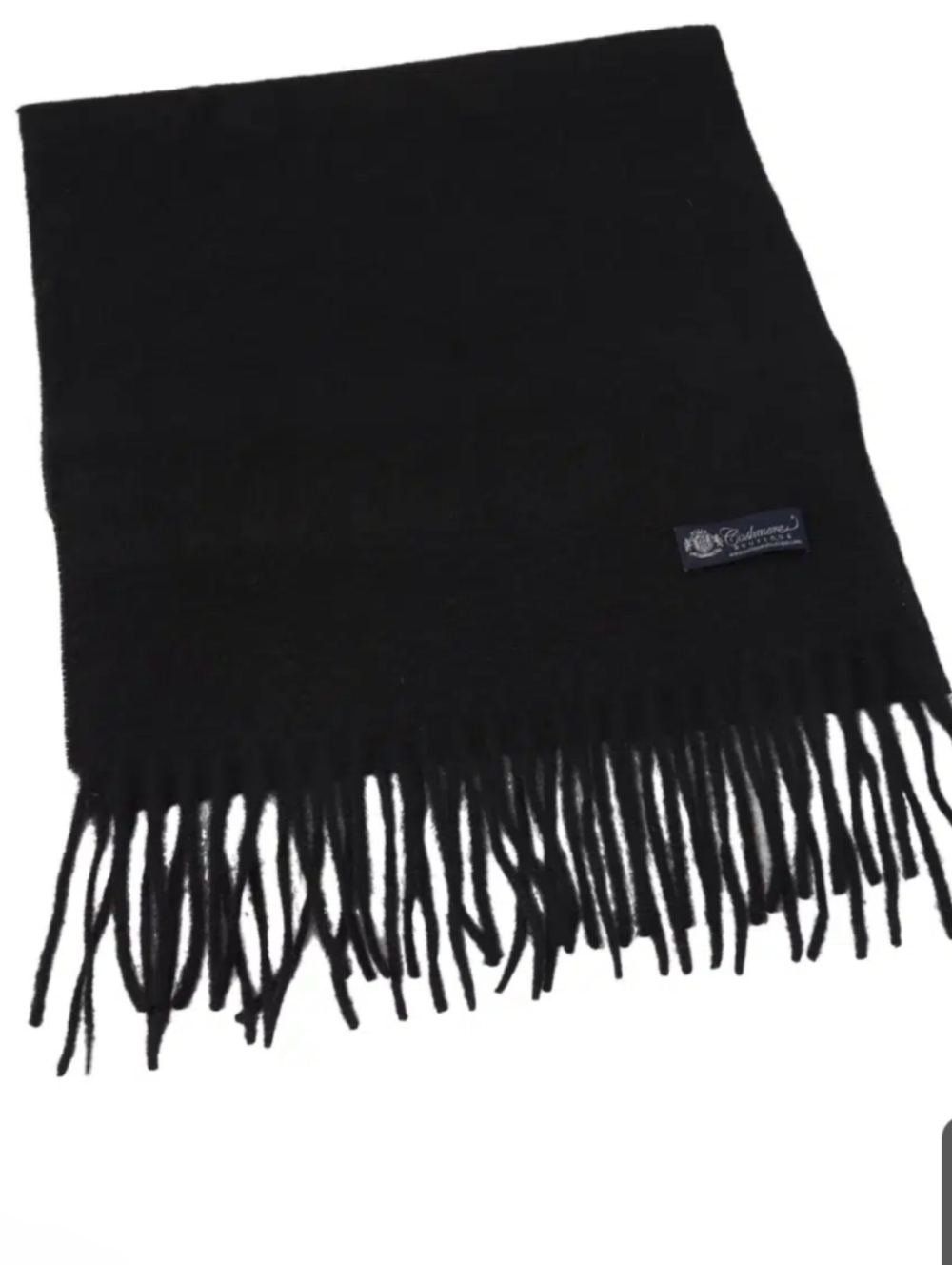 Cashmere boutique Black Fringed Scarf Large size